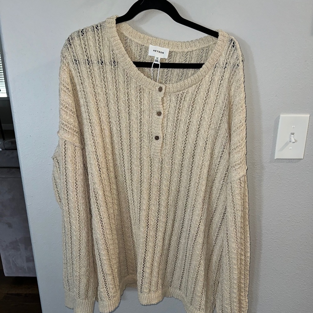 Womens Plus Heyson Longsleeve Sweater size 3X